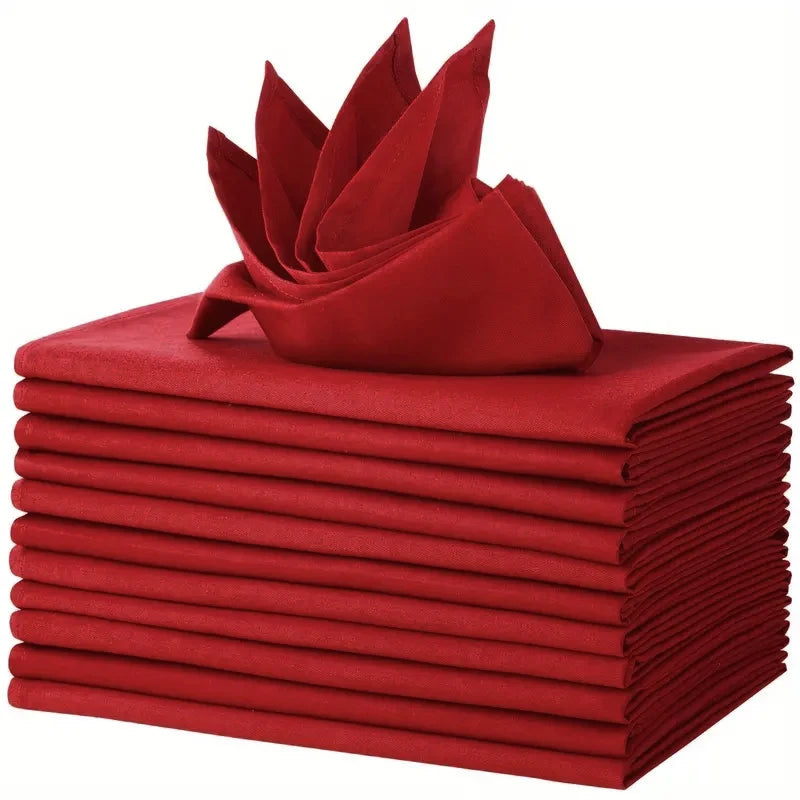 serviette table noël rouge vert coton décor cuisine salle manger pliable 40x40cm classique