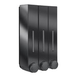 distributeur savon main noir moderne adhésif bouchons remplissage liquide salle bain chambre cuisine