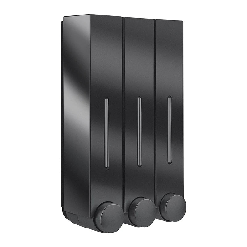 distributeur savon main noir moderne adhésif bouchons remplissage liquide salle bain chambre cuisine