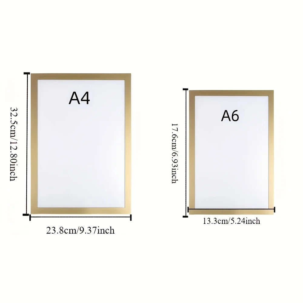 cadre photo adhésif moderne noir doré A4 A6 maison