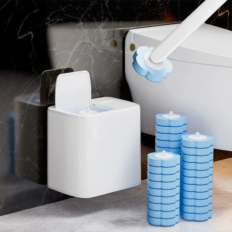 brosse wc jetable tête remplacement boîte rangement moderne blanche bleue violette