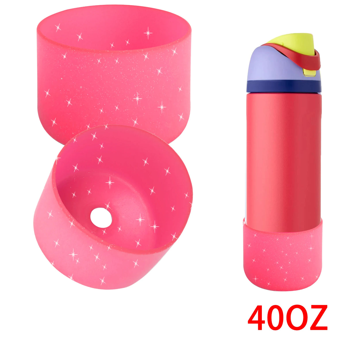 protège bouteille rose points brillants moderne 24oz 32oz 40oz