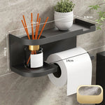 support papier toilette mural noir moderne fixations pot parfum plante smartphone
