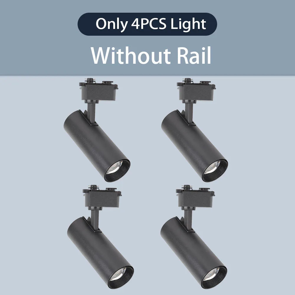 spots led modernes noir blanc télécommande dimmable ensembles complets rail