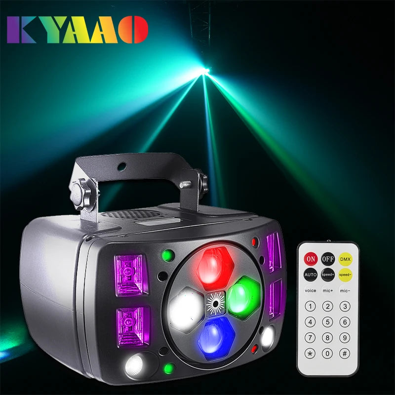 projecteur led laser effet scène mini moderne noir télécommande dmx rvb echang