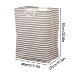 panier linge pliable rayures horizontales gris clair beige moderne réutilisable fibre végétale poignées bois