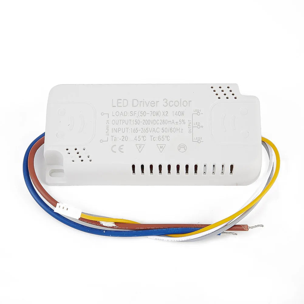 transformateur led blanc moderne câbles jaune bleu marron plat lisse