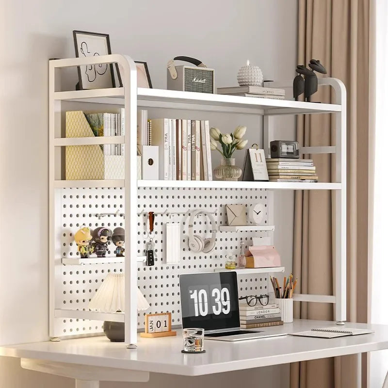 étagère murale moderne blanc perforée adhésive support tablettes crochets boîte crayons lampe horloge vase