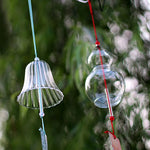 cloches vent verre transparentes moderne cordelette étiquettes coloréesextérieur decoration jardinartisanaux peint main