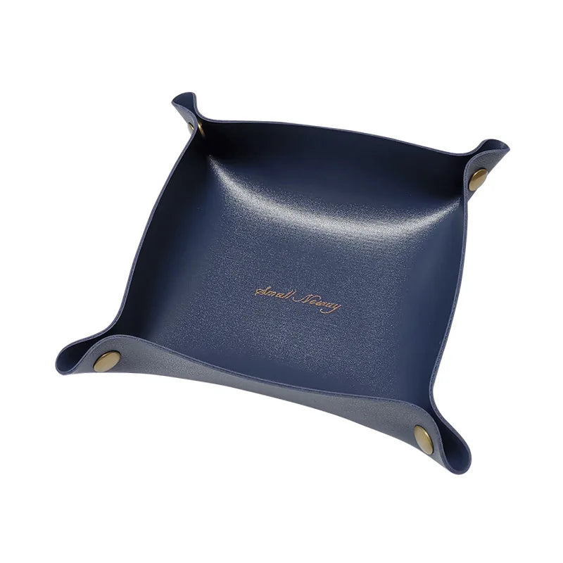 plateau rangement pliable simili cuir moderne rouge noir beige rose gris vert orange bleu