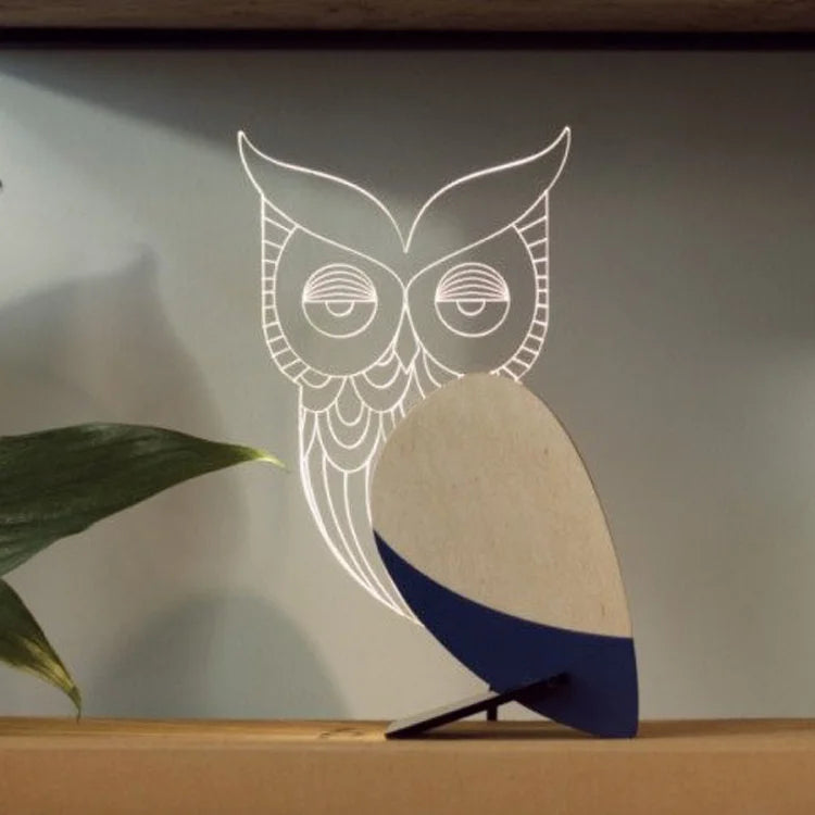 lampes decoratives animaux bois toucan baleine paon loup motifs lumineux moderne minimaliste