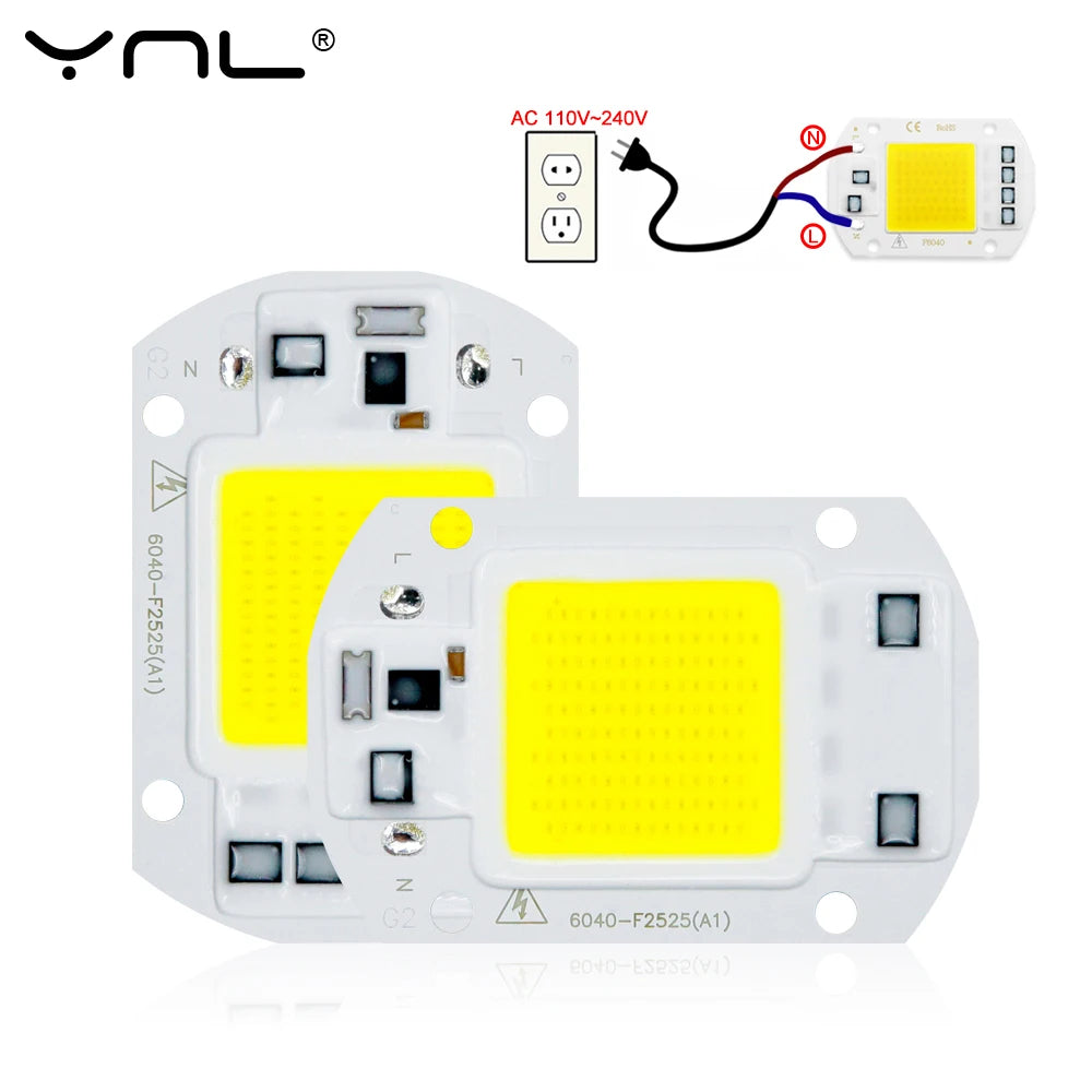 projecteur led cob 10w 20w 30w 50w blanc froid chaud moderne connecteurs