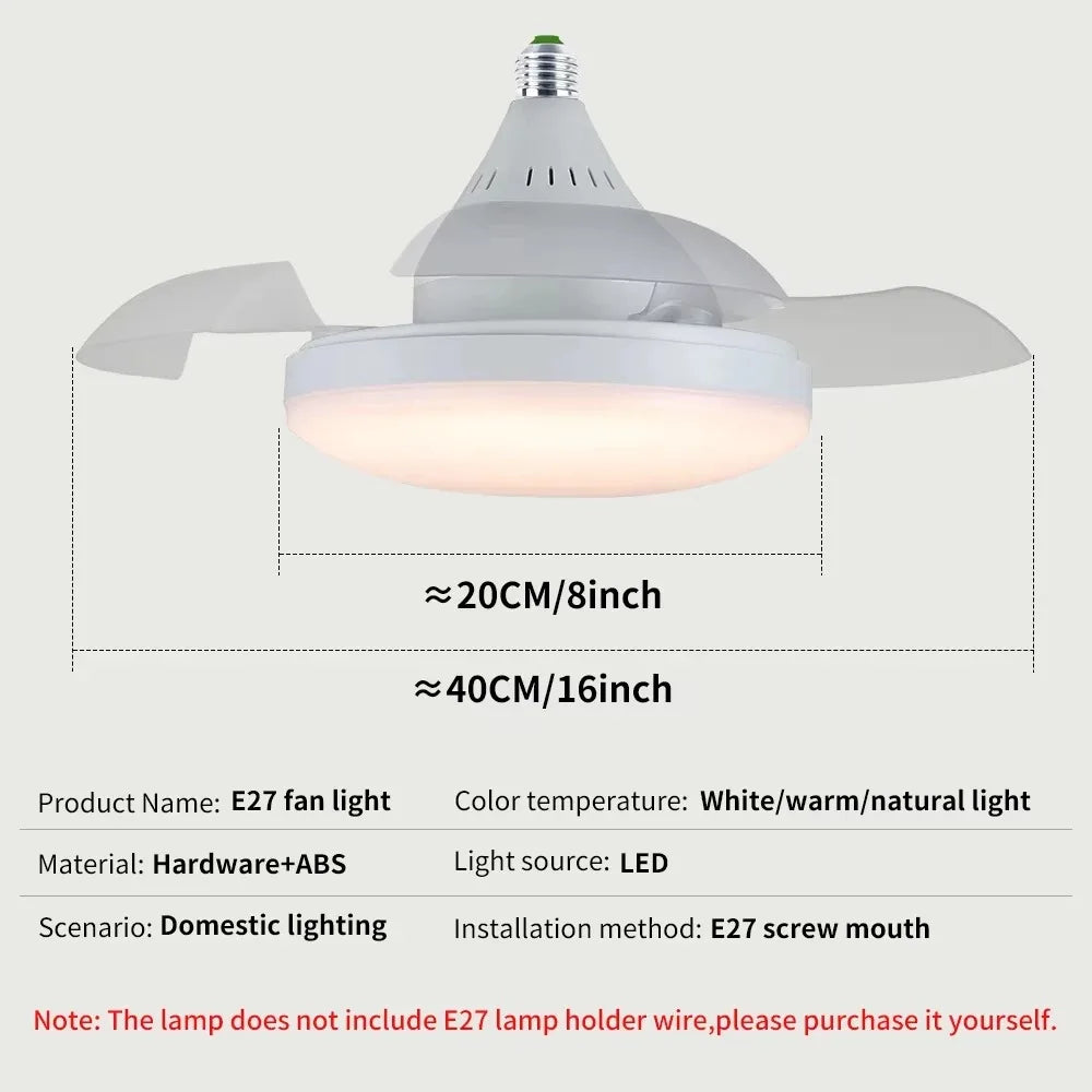 ventilateur rétractable lumière led blanc moderne télécommande variateur intensité minimaliste contemporain