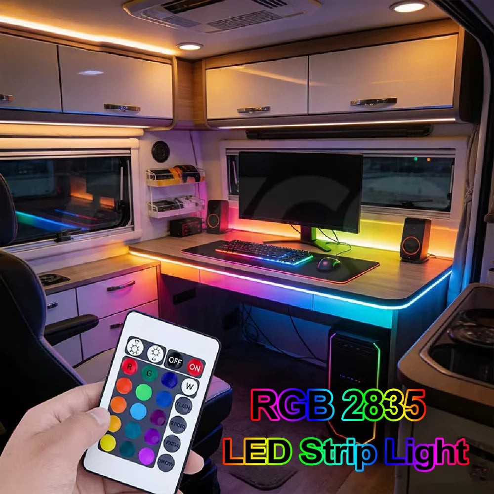 ruban led multicolore adhésif découpable moderne télécommande batterie sèche