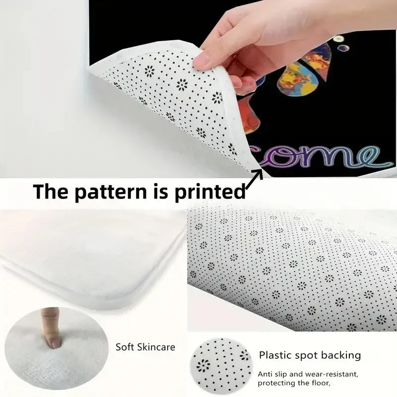 tapis moderne noir rayures ondulées antidérapant chambre extérieur polypropylène polyester
