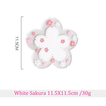 coasters polyester transparents fleurs roses blanches modernes antidérapants cuisine décoration
