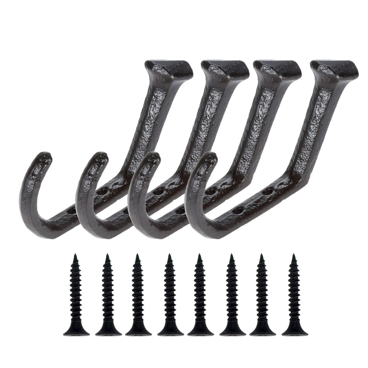 crochets muraux rustiques texturés vis noirs protection murale industrielle décoration intérieure durable fixations incluses