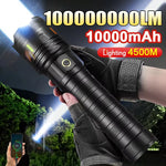 torche rechargeable led puissante 10000mah moderne résistante auto défense camping