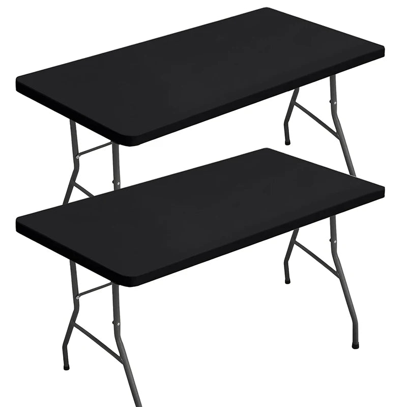 nappe rectangulaire élastique polyester coton imperméable halloween moderne table noire serviettes assiettes verres bougie