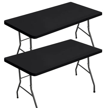 nappe rectangulaire élastique polyester coton imperméable halloween moderne table noire serviettes assiettes verres bougie