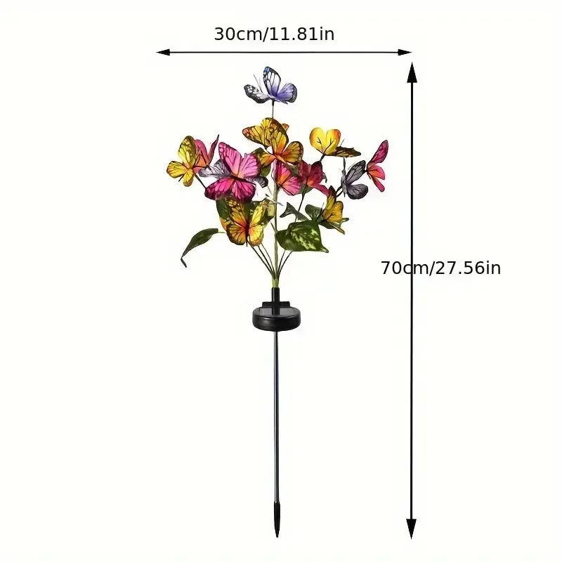 Guirlande lumineuse solaire multicolore papillons moderne extérieure jardin décoration festiveextérieur