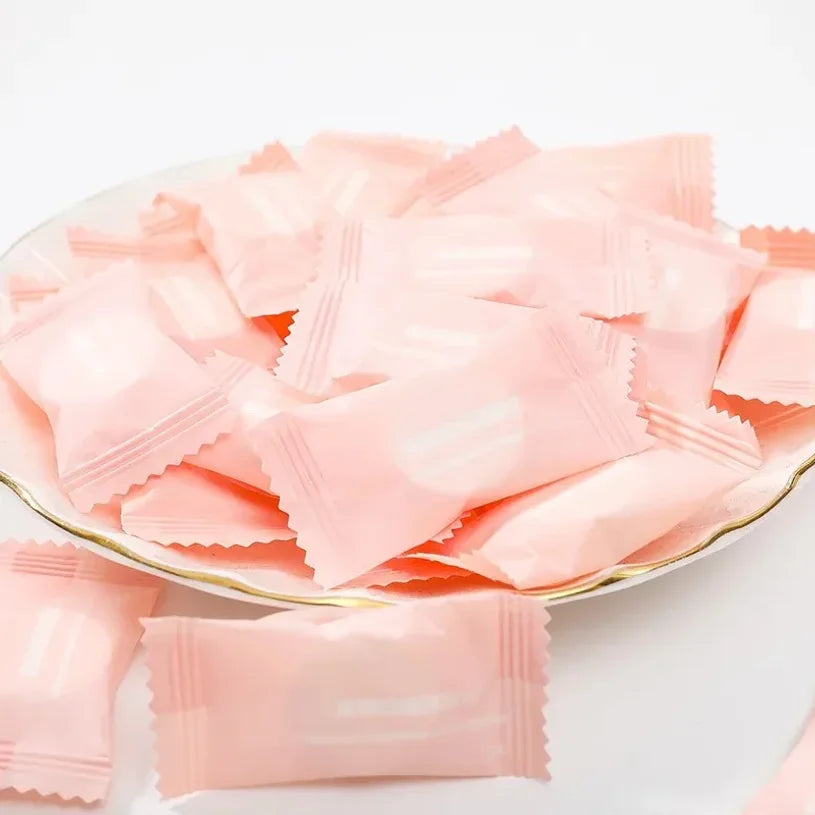 serviettes toilette papier 100% coton rose clair sans motif moderne usage unique pack 10pcs