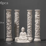 statue arc boîte bijoux blanc sculpté détails classique baroque ornemental decor salon