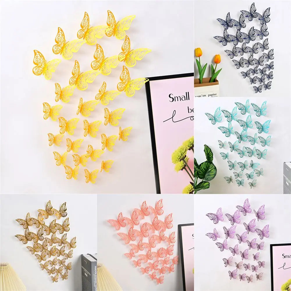 papillons décoratifs transparents artisanal adhésif jaune gris bleu vert rose violet doré rouge blanc