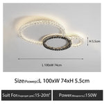 plafonnier led transparent moderne cristaux sans ombre interrupteur poussoir tension 90 260v flux lumineux