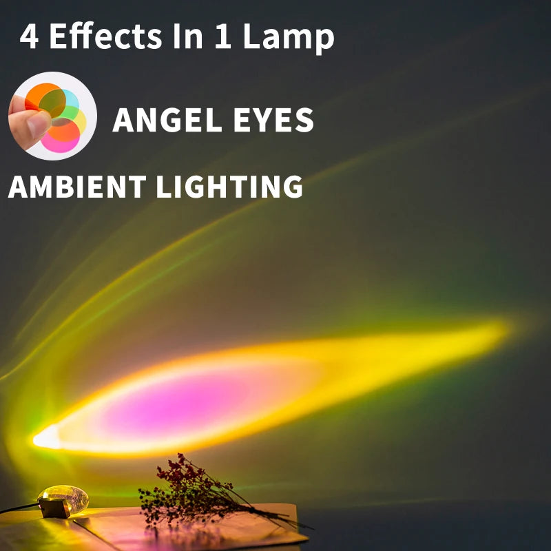 lumière angel eyes projection décoration chambre rose bleu moderneOpaque Blanc Jaune