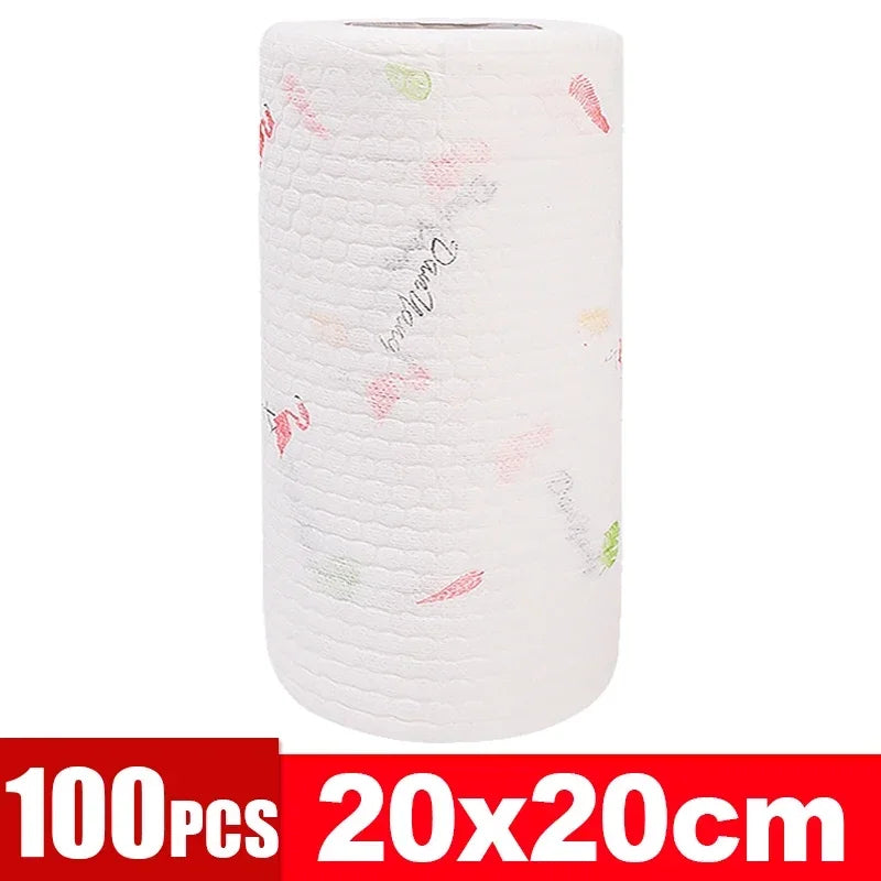 serviettes cuisine blanc texturées pratiques adhésives non tissées microfibre nettoyage respectueuses environnement pack 100PCS