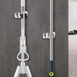 porte balai support mural acier inoxydable chrome moderne garage rangement