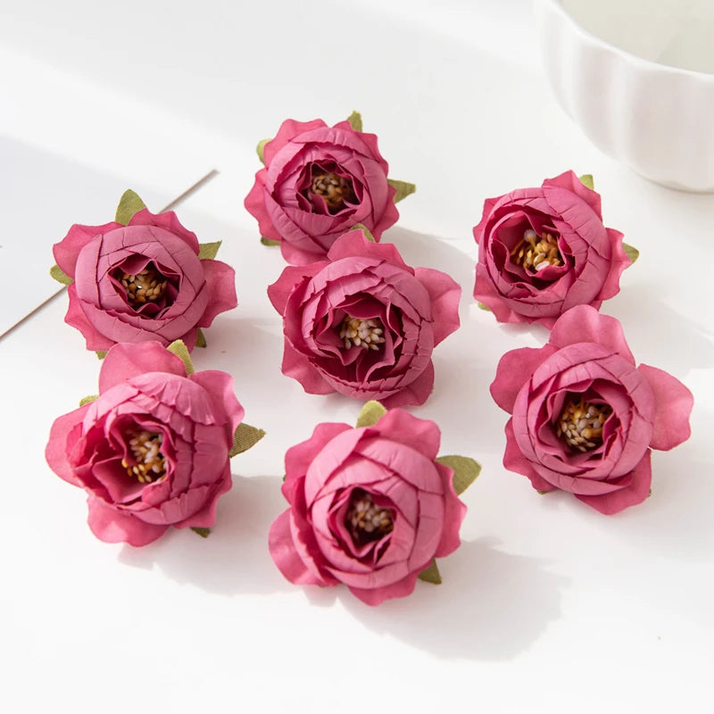 fleurs artificielles pivoine roses feuilles vertes decoration mariage anniversaire intérieur classique multicolore