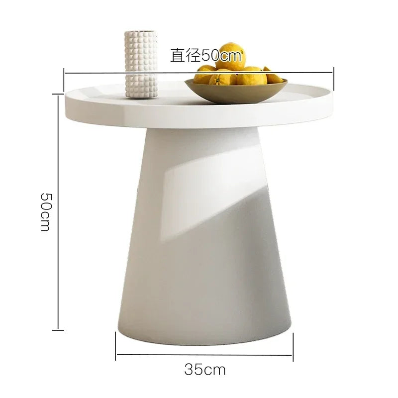 table basse moderne minimaliste ronde fer noir blanc salon maison