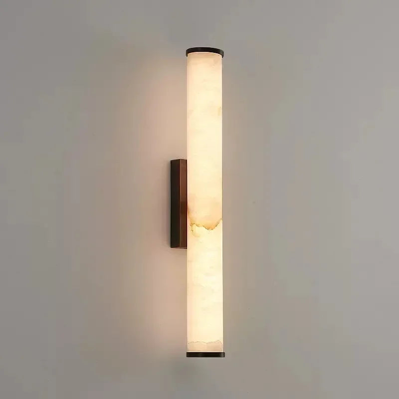 applique murale moderne marbre naturel cuivre lampe led salon chambre coucher décoration luxe
