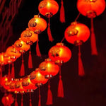 décoration festive lanternes chinoises rouge caractères chinois guirlande lumineuse éclairage noël nouvel an mariage