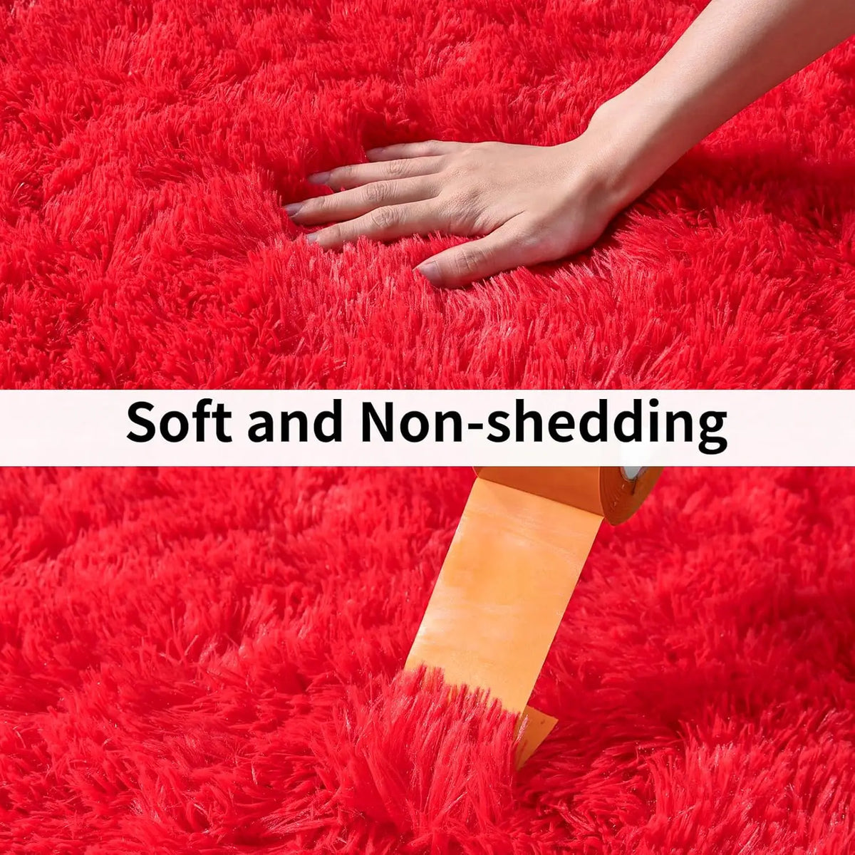 tapis rouge uni peluche moderne 50x80cm confortable antidérapant chambre salon vestibule