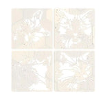 stencils peinture chat blanc marron bleu abstrait adhésif lavable rond