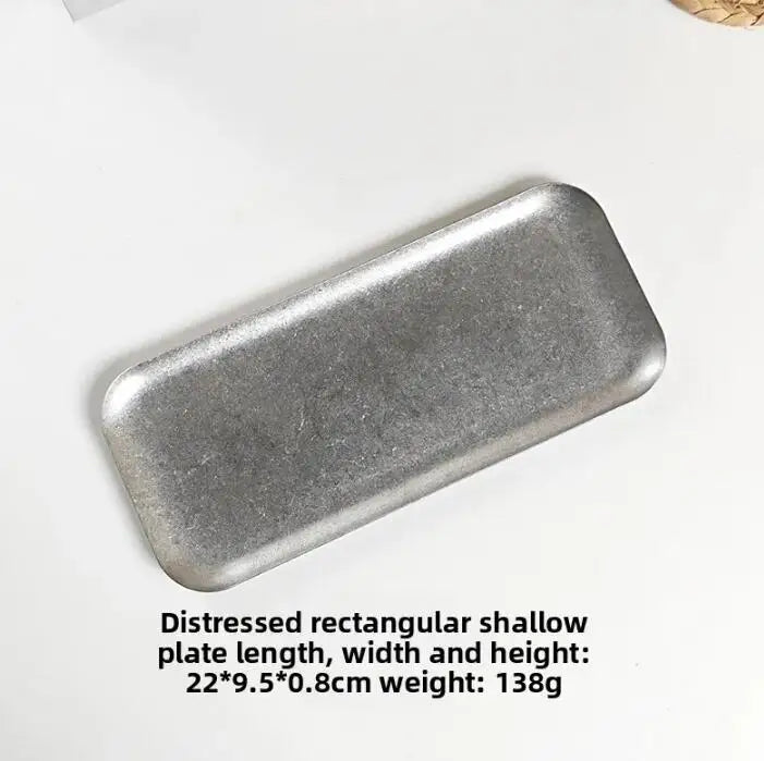 plateaux industriels métal forme ovale rectangle vaisselle décoration sushi événementiel
