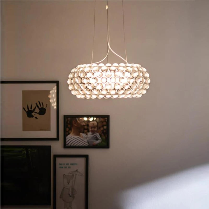 suspension lumineuse moderne acrylique opaques blanc pendentif autoinstallation 35cm 50cm 65cm amber transparent