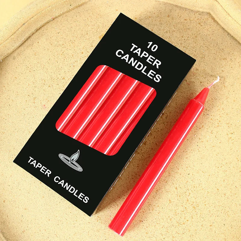bougies parfumées boîte 10 pièces rouge blanc jaune rose orange bleu vert marron noir