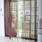 rideau transparent polyester moderne rouge rose vert orange violet bleu salon chambre d'enfant