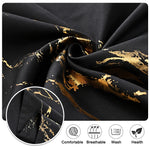 rideau imprimé marbre noir doré élégant maison 100% polyester modernes