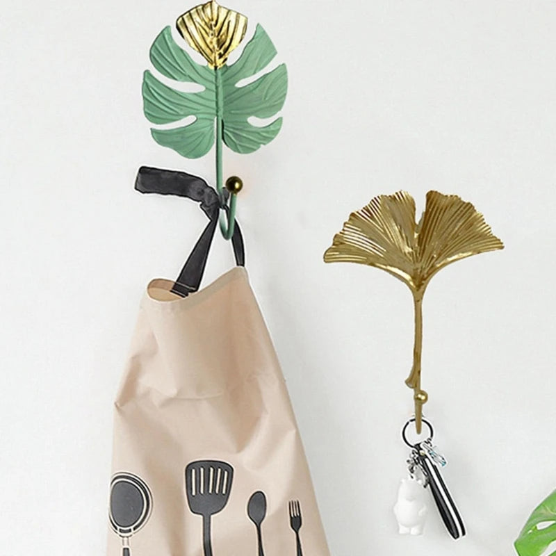 porte clés feuilles dorées moderne vert ornemental décoration chambre vert doré