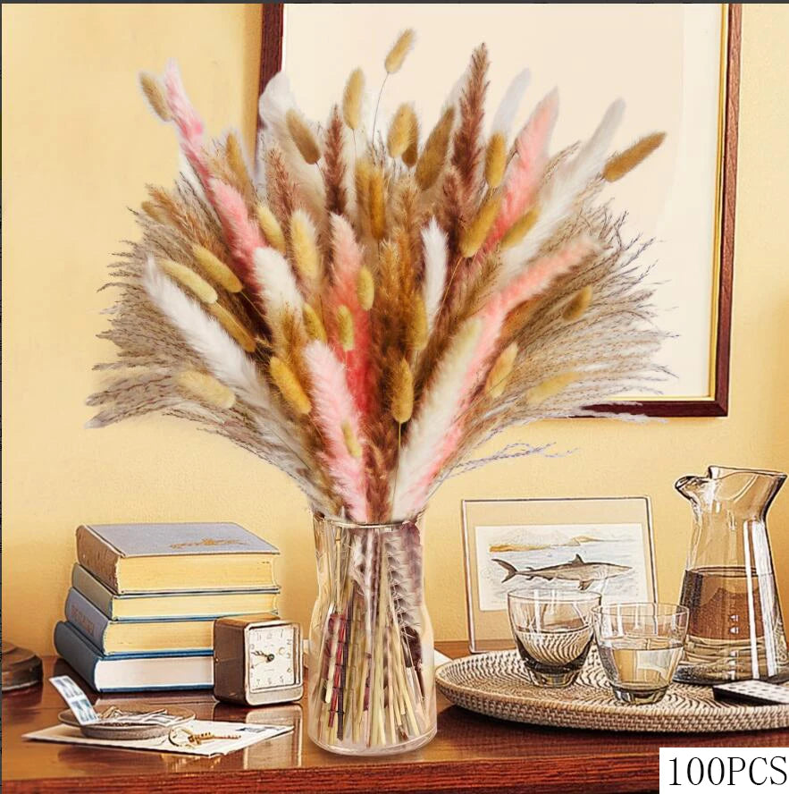 Bouquet fleurs séchées orange rustique décoration intérieure anniversaire fête casa