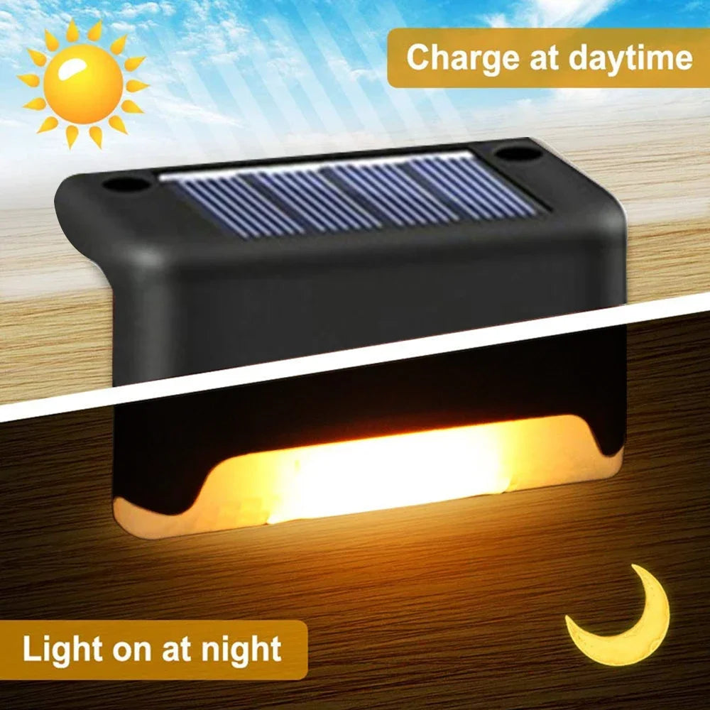 lampe solaire escalier noir marron moderne adhésive led autoinstallation ip65extérieur jardin