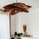 suspension lumineuse feuilles plissées marron moderne ampoules led pince suspension encastrée lumière chaude lumière