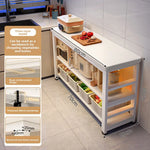 meuble cuisine blanc moderne tiroirs tablettes roulettes multifonctionnel 120cm 60cm 80cm