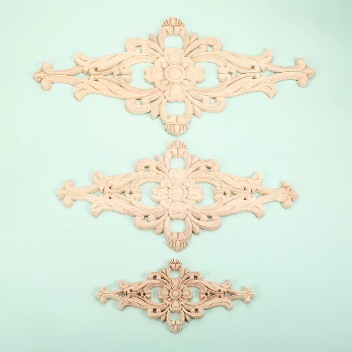 décoration murale appliques bois ornements floraux baroque renaissance naturel