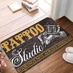 tapis sol intérieur velouté motif floral lettres dorées anti dérapant accueil entrée maison